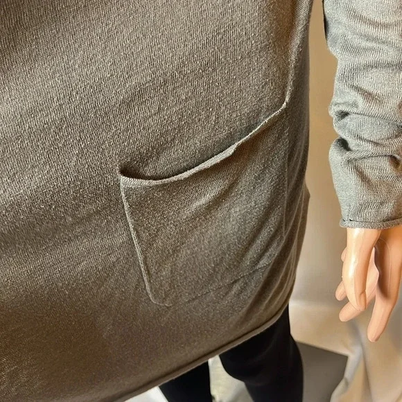 Cullen Studded Hooded Open Front Cardigan Olive Gray Size Small Pockets - Picture 6 of 12